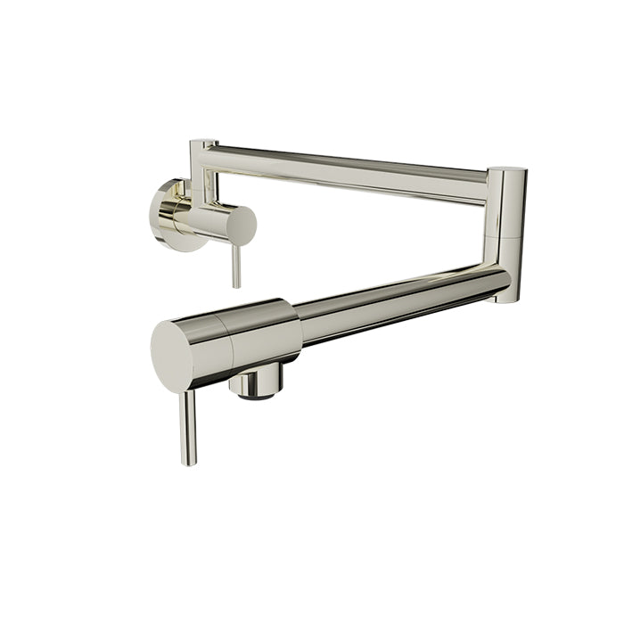 Baril UNICK Single-Hole Wall-Mounted Pot Filler with Two Handles CUI-4295-00L in Polished Nickel
