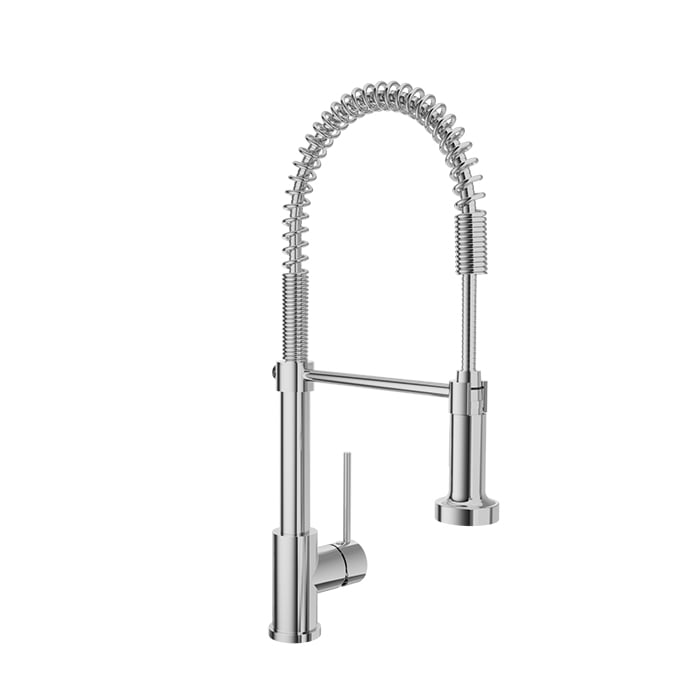Baril TECH Industrial Style Single-Hole Kitchen Faucet with 2-function Spray CUI-9181-47L in Chrome