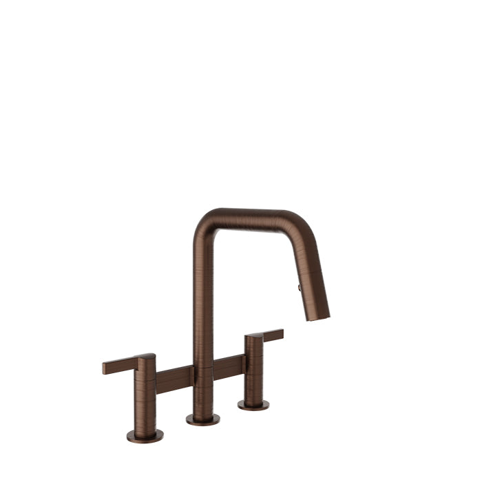 Baril VISION IV Bridge Kitchen Faucet with 2-function Pull-Down Spray CUI-9220-02L in Venetian Bronze