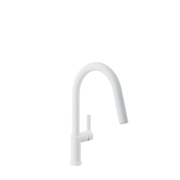Baril VISION Single-Hole Kitchen Faucet with 2-function Pull-Down Spray CUI-9245-02L in White