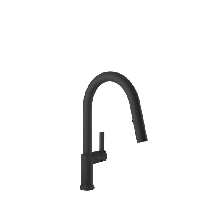 Baril VISION Single-Hole Kitchen Faucet with 2-function Pull-Down Spray CUI-9245-02L in Matte Black