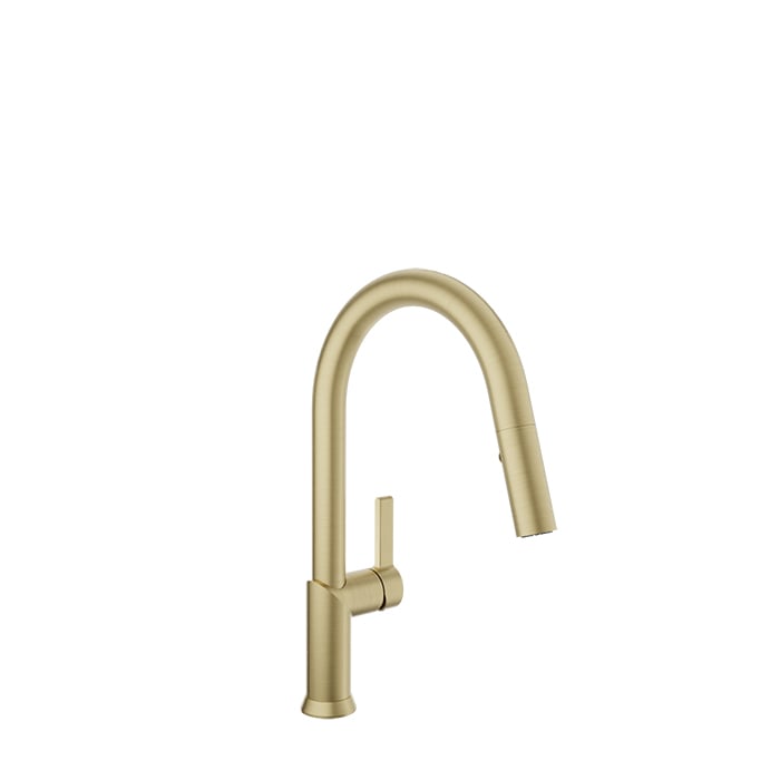 Baril VISION Single-Hole Kitchen Faucet with 2-function Pull-Down Spray CUI-9245-02L in Satin Brass