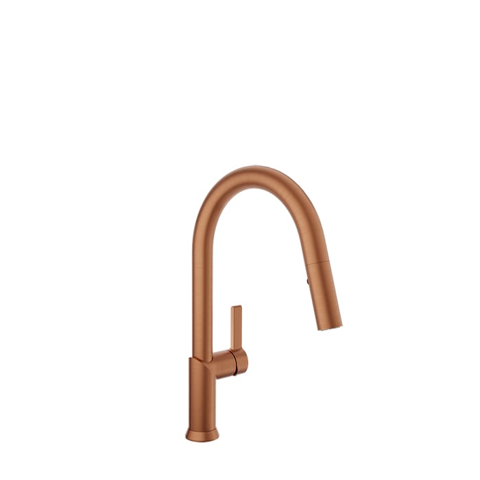 Baril VISION Single-Hole Kitchen Faucet with 2-function Pull-Down Spray CUI-9245-02L in Satin Copper