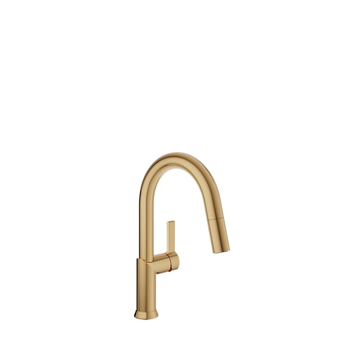 Baril VISION Single-Hole Bar / Prep Kitchen Faucet with 2-function Pull-Down Spray CUI-9247-02L in Gold