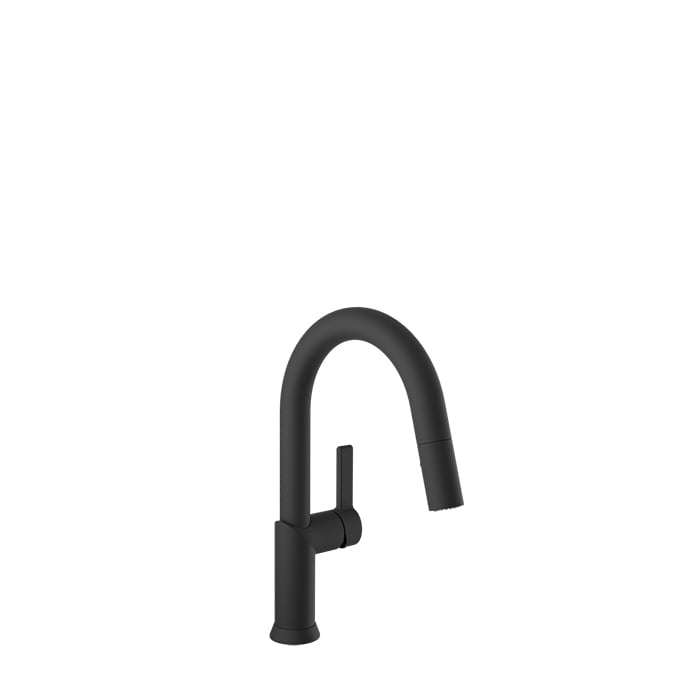 Baril VISION Single-Hole Bar / Prep Kitchen Faucet with 2-function Pull-Down Spray CUI-9247-02L in Matte Black