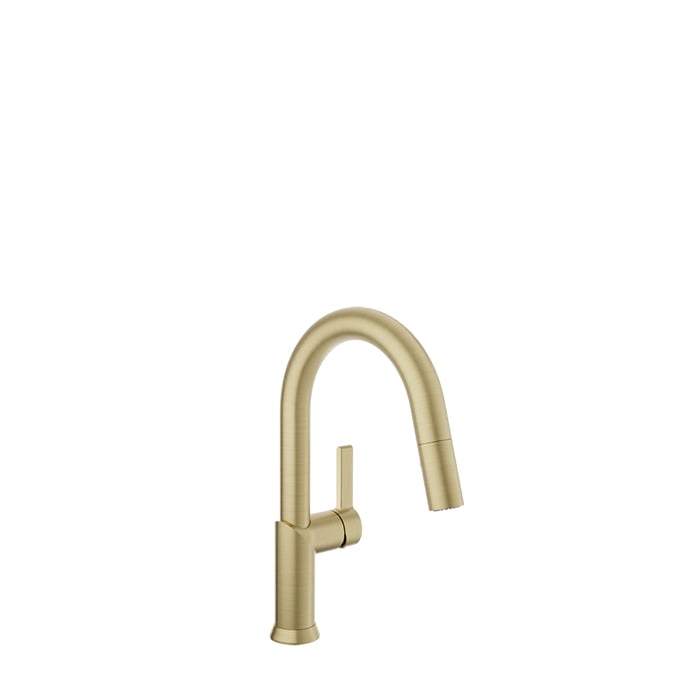 Baril VISION Single-Hole Bar / Prep Kitchen Faucet with 2-function Pull-Down Spray CUI-9247-02L in Satin Brass