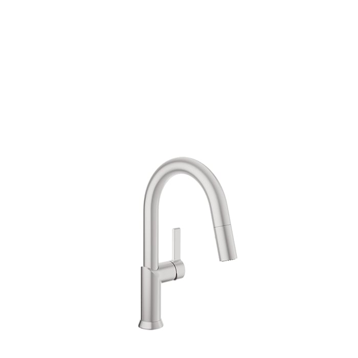 Baril VISION Single-Hole Bar / Prep Kitchen Faucet with 2-function Pull-Down Spray CUI-9247-02L in Stainless Steel