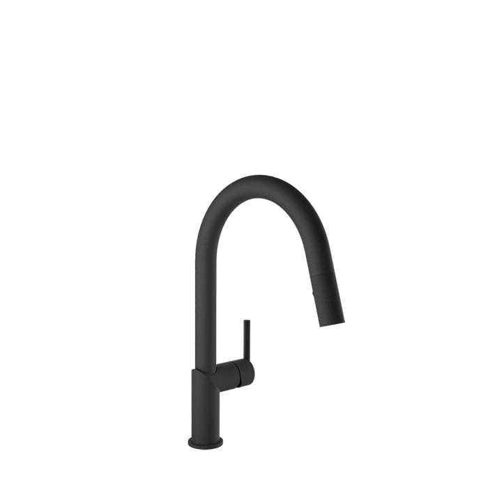 Baril VISION Single-Hole Kitchen Faucet with 2-function Pull-Down Spray CUI-9249-22L in Matte Black