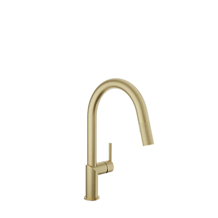 Baril VISION Single-Hole Kitchen Faucet with 2-function Pull-Down Spray CUI-9249-22L in Satin Brass
