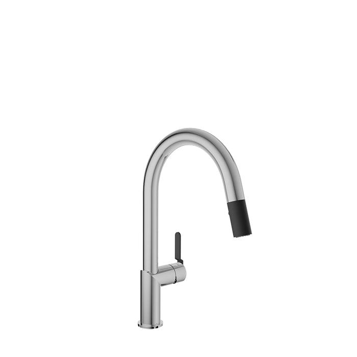 Baril VISION Single-Hole Kitchen Faucet with 2-function Pull-Down Spray CUI-9249-32L in Chrome / Matte Black