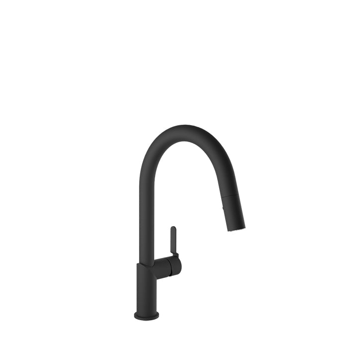 Baril VISION Single-Hole Kitchen Faucet with 2-function Pull-Down Spray CUI-9249-32L in Matte Black