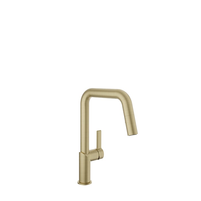 Baril VISION IV Single-Hole Kitchen Faucet with 2-function Pull-Down Spray CUI-9250-02L in Satin Brass