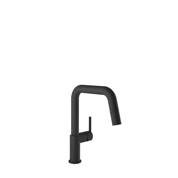 Baril VISION Single-Hole Kitchen Faucet with 2-function Pull-Down Spray CUI-9250-22L in Matte Black