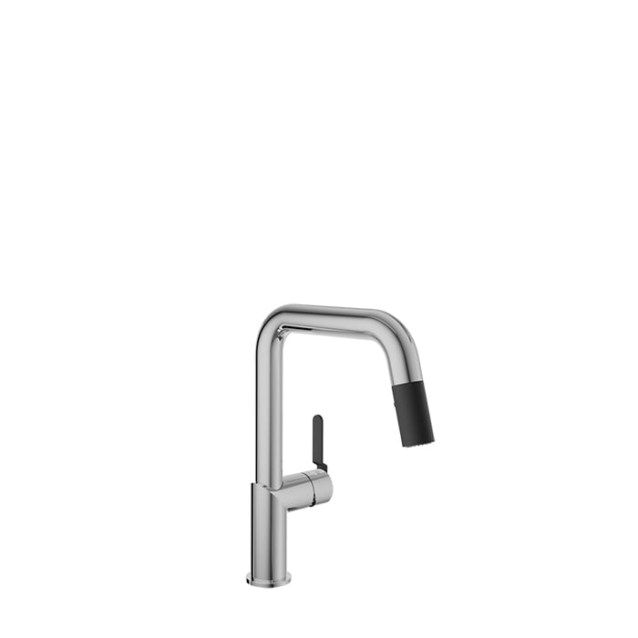 Baril VISION Single-Hole Kitchen Faucet with 2-function Pull-Down Spray CUI-9250-32L in Chrome / Matte Black
