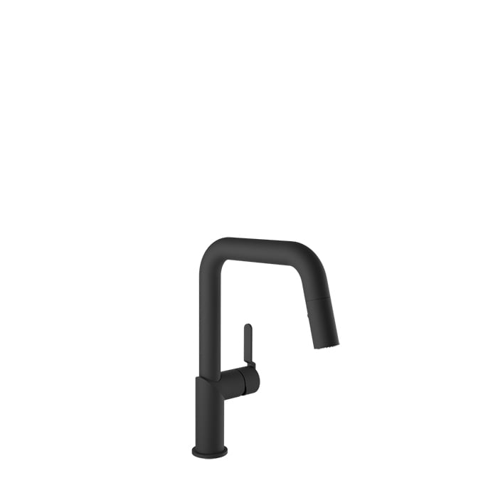 Baril VISION Single-Hole Kitchen Faucet with 2-function Pull-Down Spray CUI-9250-32L in Matte Black