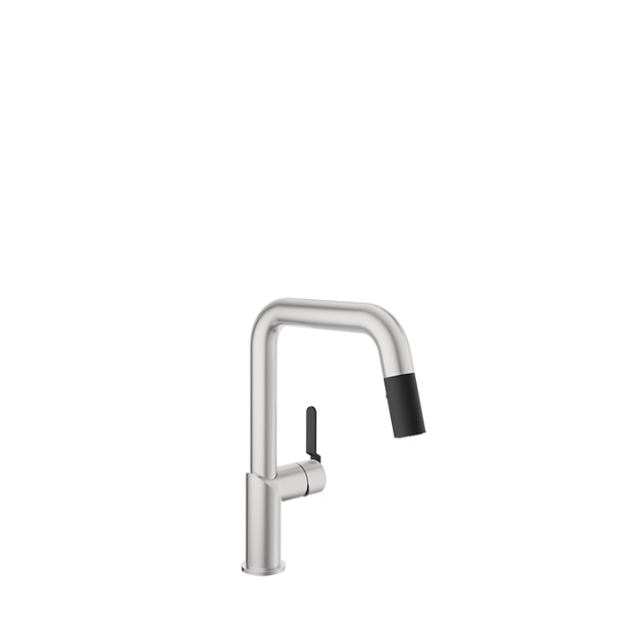 Baril VISION Single-Hole Kitchen Faucet with 2-function Pull-Down Spray CUI-9250-32L in Stainless Steel / Matte Black