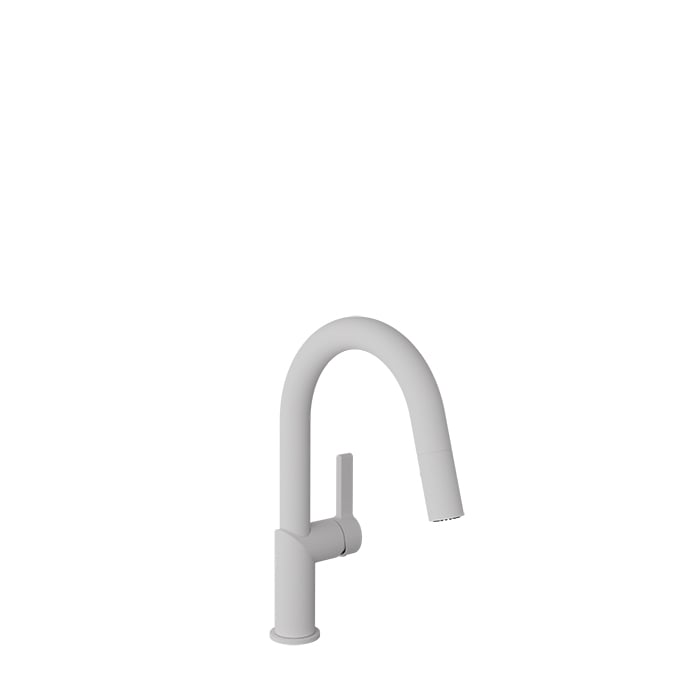 Baril VISION Single-Hole Bar / Prep Kitchen Faucet with 2-function Pull-Down Spray CUI-9255-02L in White