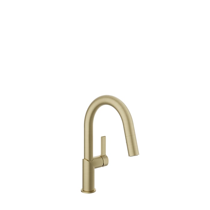 Baril VISION Single-Hole Bar / Prep Kitchen Faucet with 2-function Pull-Down Spray CUI-9255-02L in Satin Brass