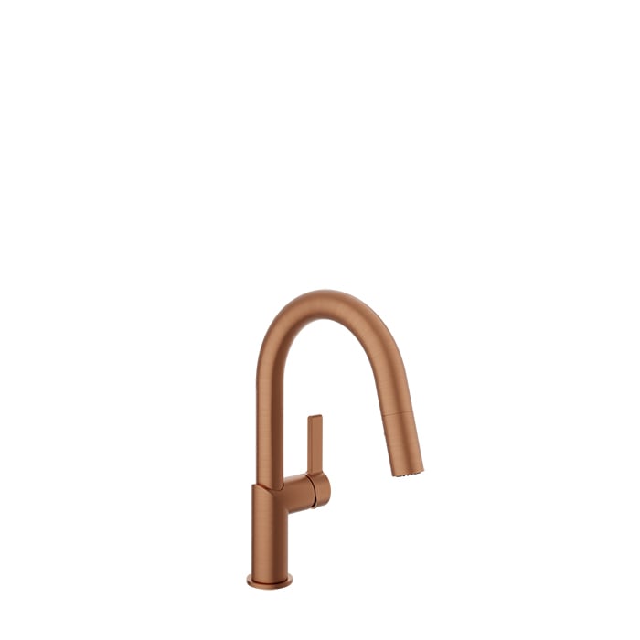 Baril VISION Single-Hole Bar / Prep Kitchen Faucet with 2-function Pull-Down Spray CUI-9255-02L in Satin Copper