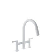 Baril ARTE Bridge Kitchen Faucet with 2-function Pull-Down Spray CUI-9320-02L in White
