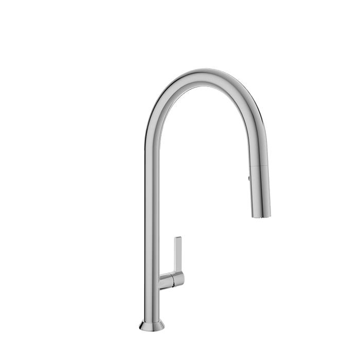 Baril ARTE High Single-Hole Kitchen Faucet with 2-function Pull-Down Spray CUI-9335-02L in Chrome