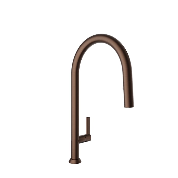 Baril ARTE High Single-Hole Kitchen Faucet with 2-function Pull-Down Spray CUI-9335-02L in Venetian Bronze