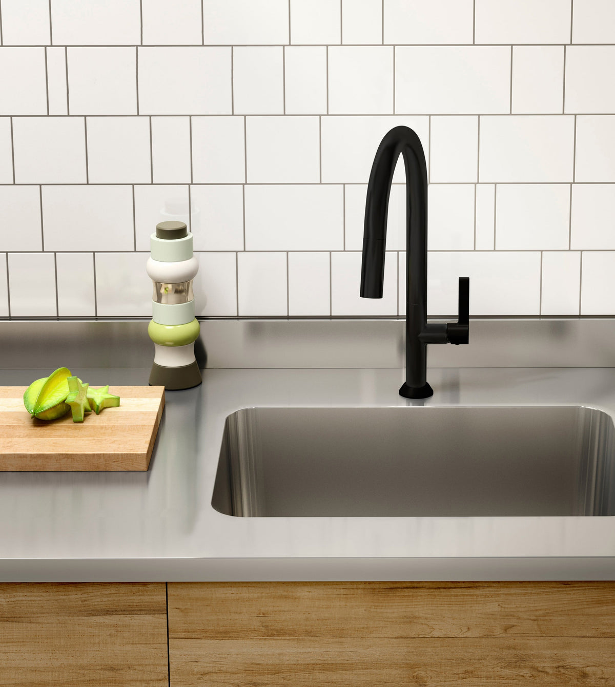 Baril ARTE High Single-Hole Kitchen Faucet with 2-function Pull-Down Spray CUI-9340-02L (Baril photo)