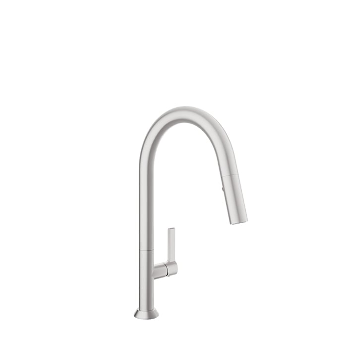 Baril ARTE High Single-Hole Kitchen Faucet with 2-function Pull-Down Spray CUI-9340-02L in Stainless Steel