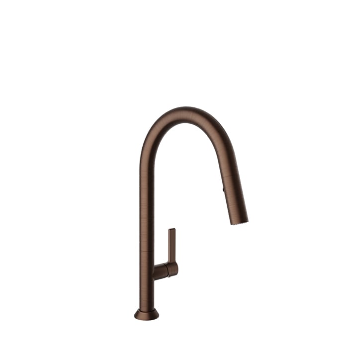 Baril ARTE High Single-Hole Kitchen Faucet with 2-function Pull-Down Spray CUI-9340-02L in Venetian Bronze