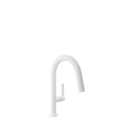 Baril ARTE Single-Hole Bar / Prep Kitchen Faucet with 2-function Pull-Down Spray CUI-9345-02L in White