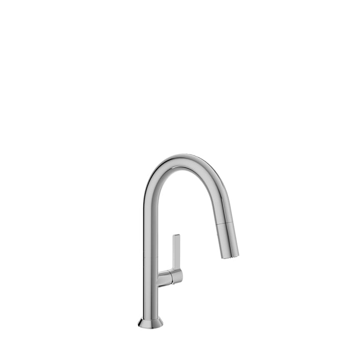 Baril ARTE Single-Hole Bar / Prep Kitchen Faucet with 2-function Pull-Down Spray CUI-9345-02L in Chrome