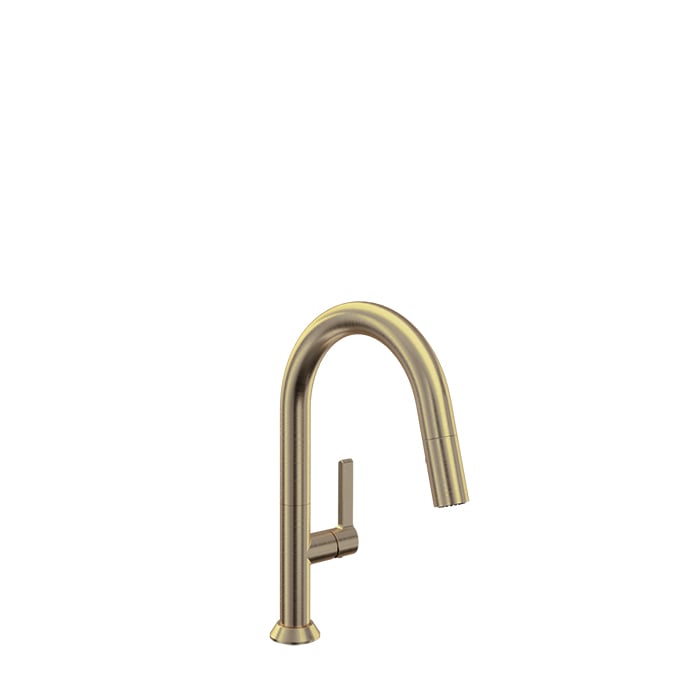 Baril ARTE Single-Hole Bar / Prep Kitchen Faucet with 2-function Pull-Down Spray CUI-9345-02L in Warm Gold