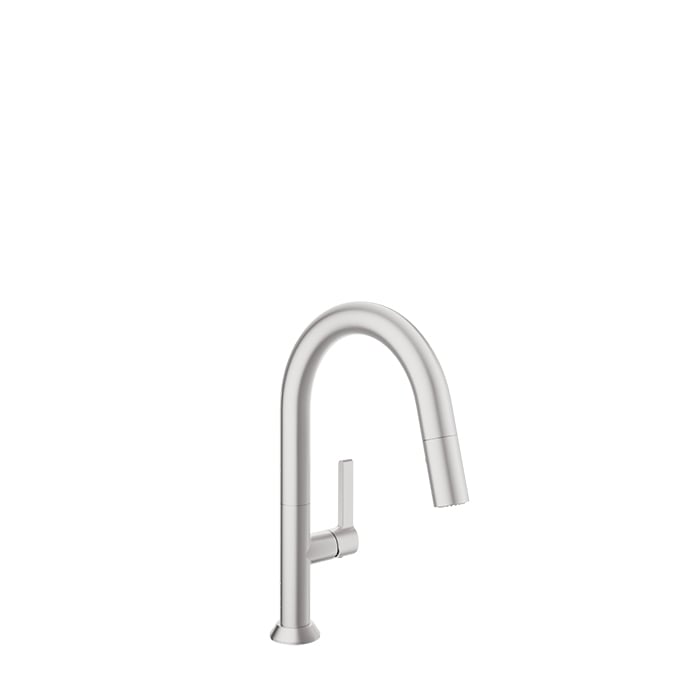 Baril ARTE Single-Hole Bar / Prep Kitchen Faucet with 2-function Pull-Down Spray CUI-9345-02L in Stainless Steel