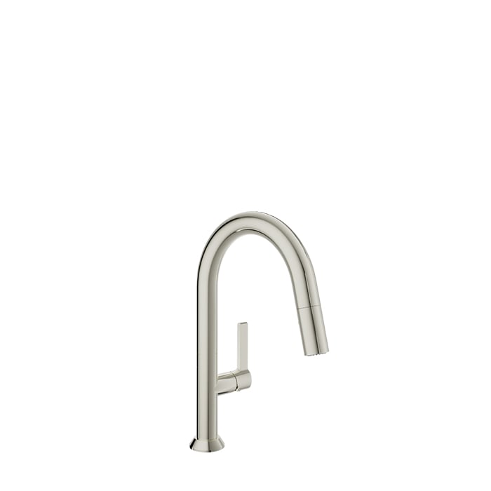 Baril ARTE Single-Hole Bar / Prep Kitchen Faucet with 2-function Pull-Down Spray CUI-9345-02L in Polished Nickel