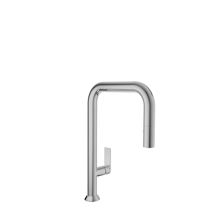 Baril TUBE Single-Hole Kitchen Faucet with 2-function Pull-Down Spray CUI-9350-02L in Chrome
