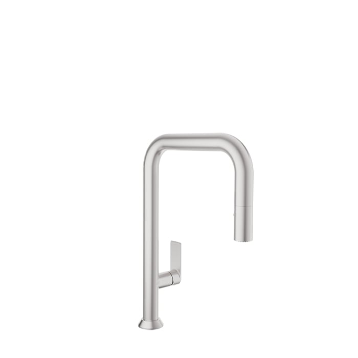 Baril TUBE Single-Hole Kitchen Faucet with 2-function Pull-Down Spray CUI-9350-02L in Stainless Steel