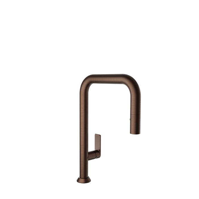 Baril TUBE Single-Hole Kitchen Faucet with 2-function Pull-Down Spray CUI-9350-02L in Venetian Bronze