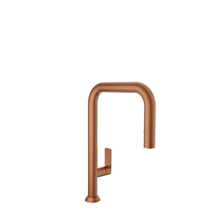 Baril TUBE Single-Hole Kitchen Faucet with 2-function Pull-Down Spray CUI-9350-02L in Satin Copper