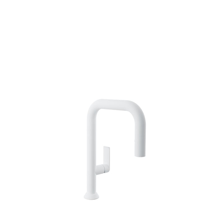 Baril TUBE Single-Hole Bar / Prep Kitchen Faucet with 2-function Pull-Down Spray CUI-9352-02L in White