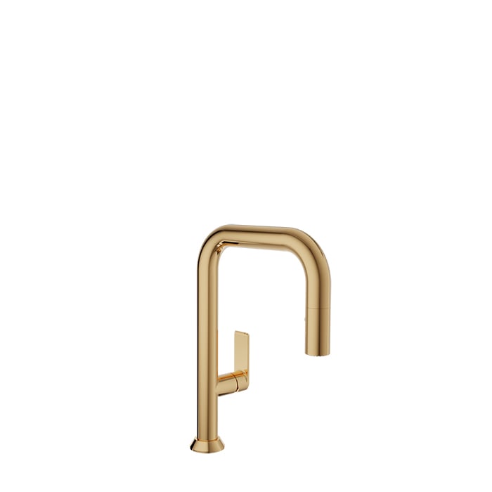 Baril TUBE Single-Hole Bar / Prep Kitchen Faucet with 2-function Pull-Down Spray CUI-9352-02L in Gold