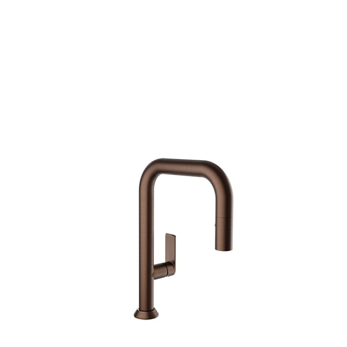 Baril TUBE Single-Hole Bar / Prep Kitchen Faucet with 2-function Pull-Down Spray CUI-9352-02L in Venetian Bronze