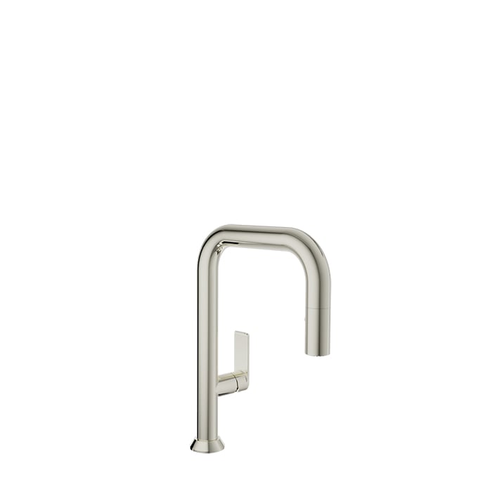 Baril TUBE Single-Hole Bar / Prep Kitchen Faucet with 2-function Pull-Down Spray CUI-9352-02L in Polished Nickel