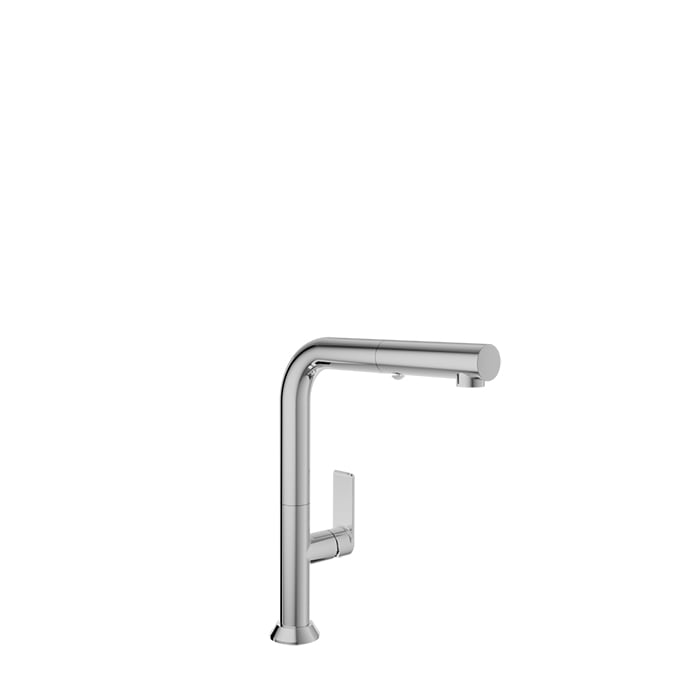 Baril TUBE Single-Hole Kitchen Faucet with 2-function Pull-Down Spray CUI-9355-02L in Chrome