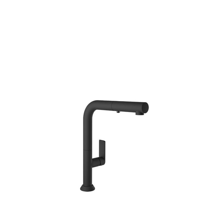 Baril TUBE Single-Hole Kitchen Faucet with 2-function Pull-Down Spray CUI-9355-02L in Matte Black