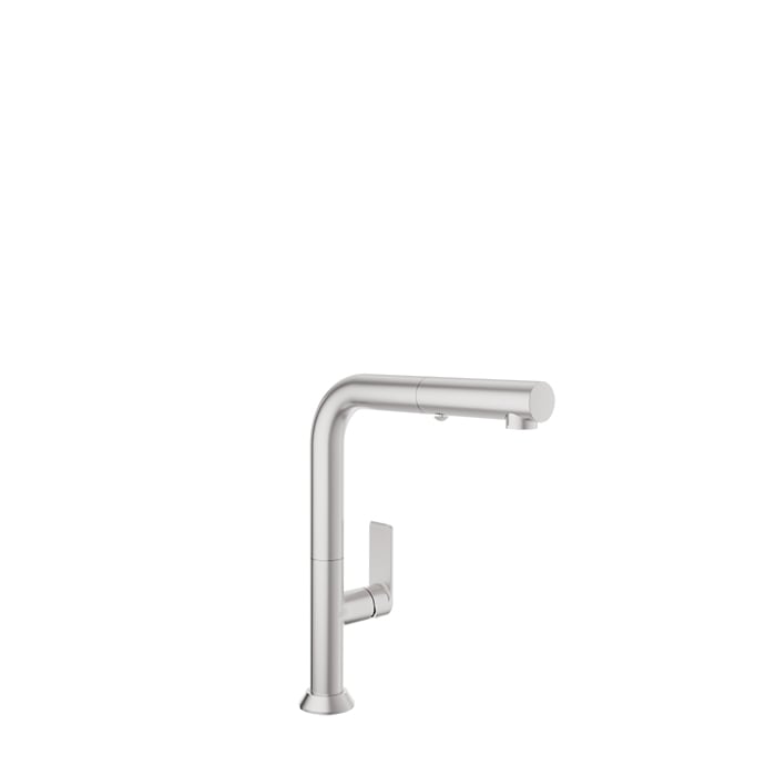 Baril TUBE Single-Hole Kitchen Faucet with 2-function Pull-Down Spray CUI-9355-02L in Stainless Steel