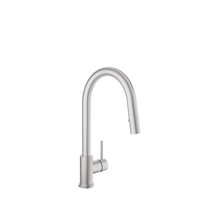 Baril UNICK Single-Hole Kitchen Faucet with Single Lever and 2-function Pull-Down Spray CUI-9540-35L in Stainless Steel