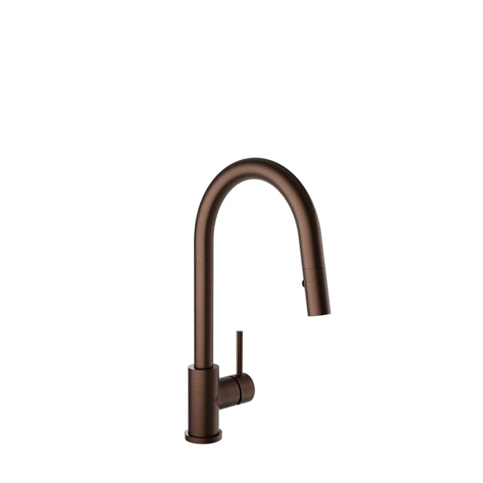 Baril UNICK Single-Hole Kitchen Faucet with Single Lever and 2-function Pull-Down Spray CUI-9540-35L in Venetian Bronze