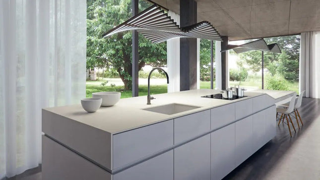 Caesarstone 4001 Fresh Concrete White Concrete-Look Quartz with Soft Grey Tones - Plumbing Market