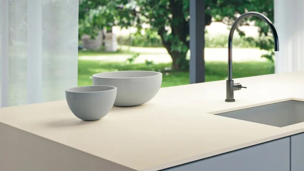 Caesarstone 4001 Fresh Concrete White Concrete-Look Quartz with Soft Grey Tones - Plumbing Market