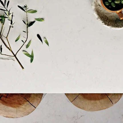 Caesarstone 5141 Frosty Carrina Ivory White Quartz with Grey Veins - Plumbing Market